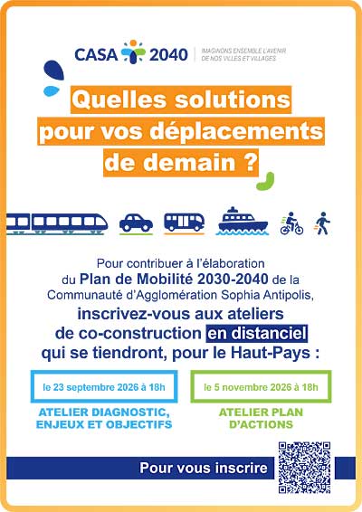 Affiche Participez aux ateliers du Plan de Mobilit� 2030-2040 de la CASA �
